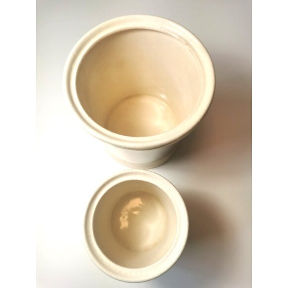 Vintage ALCO Ceramic Canister Trio – Made in Romania – Botanical Floral Design - Picture 10 of 16